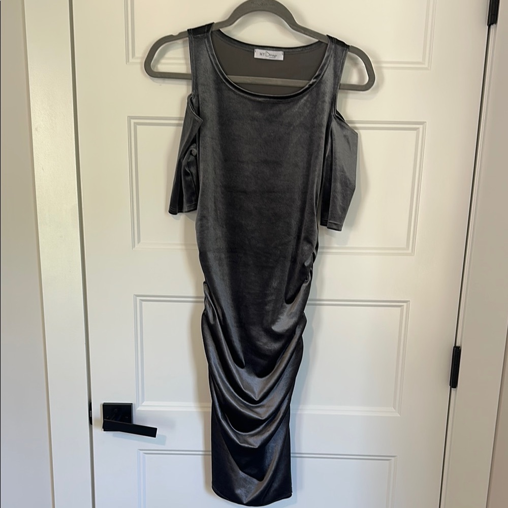 My Bump Maternity Dress Velvet Soft Stretch Dress Small